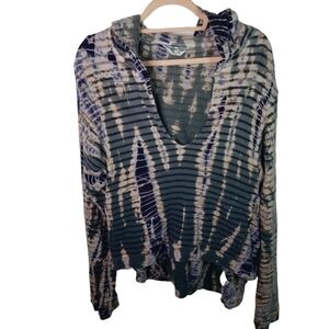 Hard Tail tie dye hooded sweatshirt Boxy Oversized Hi Low